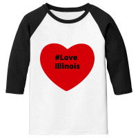 Love Illinois, Hashtag Heart, Love Illinois 2 Youth 3/4 Sleeve | Artistshot