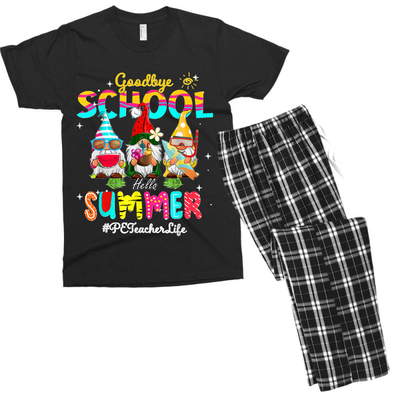 Pe Teacher Gnome Goodbye School Hello Summer Men's T-shirt Pajama Set | Artistshot