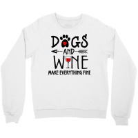 Dogs And Wine Make Everything Fine Shirt Dog Lover Gift T Shirt Crewneck Sweatshirt | Artistshot