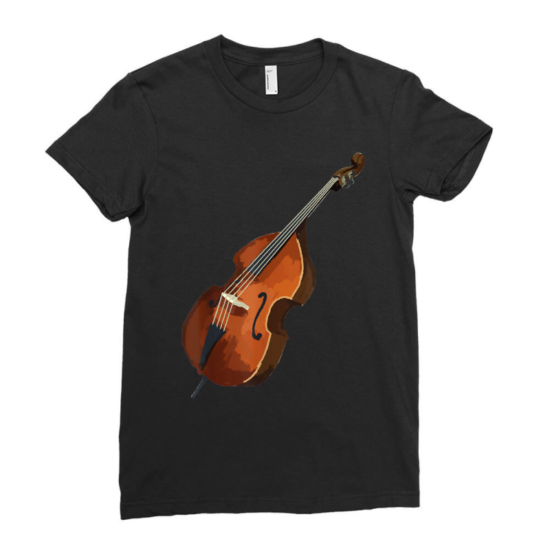 Contrabass Double Bass Music T Shirt Tee Tees T Shirt Tshirt Ladies Fitted T-Shirt by cm-arts | Artistshot