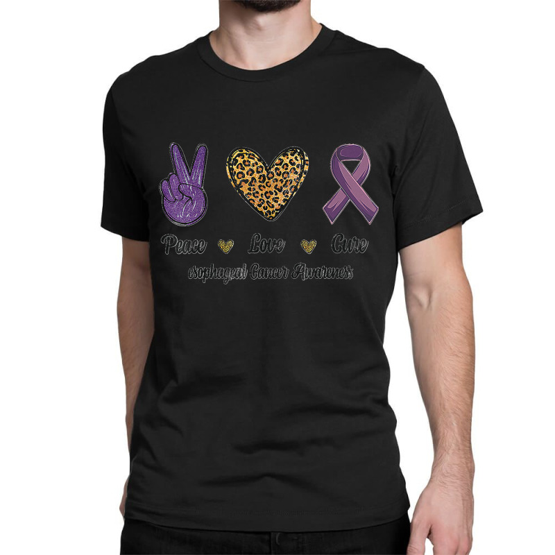 Peace Love Cure Esophageal Cancer Awareness Warrior Leopard Classic T-shirt by STACYSCHUDEL | Artistshot