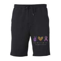 Peace Love Cure Esophageal Cancer Awareness Warrior Leopard Fleece Short | Artistshot