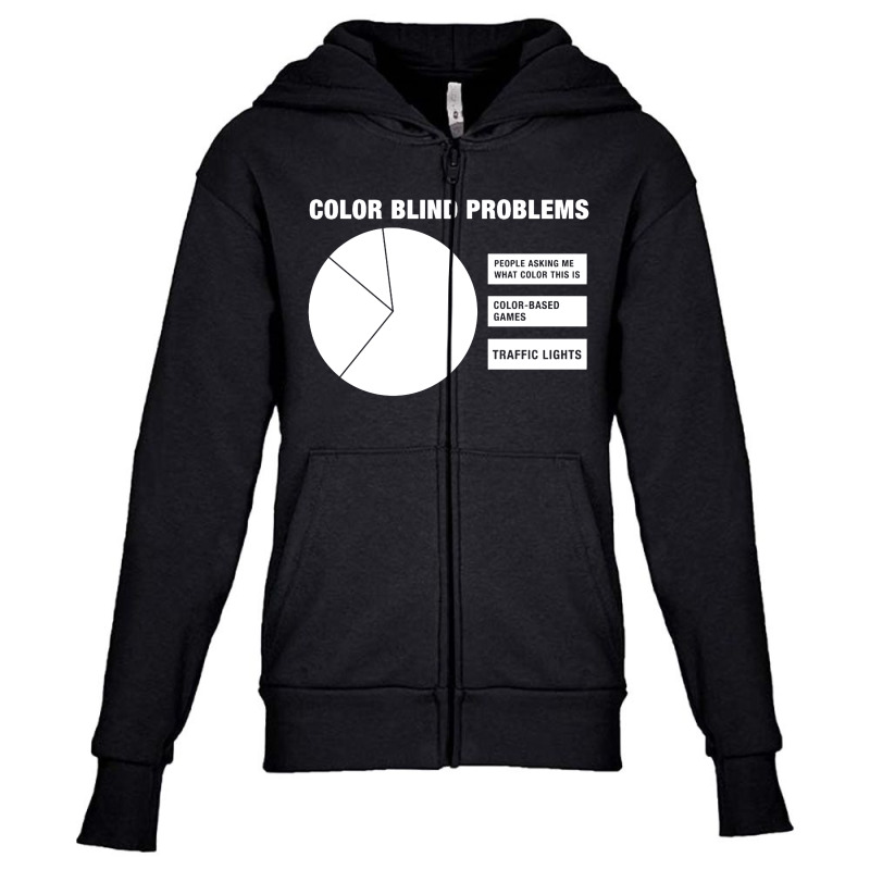 Color Blind Problems Youth Zipper Hoodie by Mblentot | Artistshot