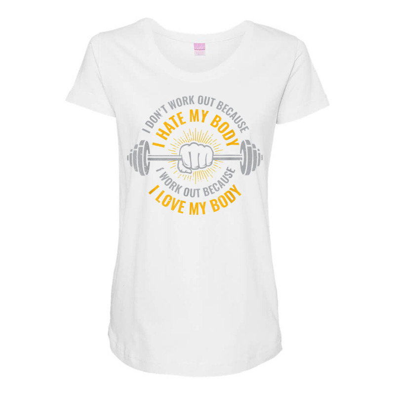 I Don't Work Out Funny T Shirt Maternity Scoop Neck T-shirt by cm-arts | Artistshot