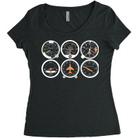 Basic Six Flight Instruments Women's Triblend Scoop T-shirt | Artistshot