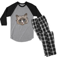 Grey Cut Color Men's 3/4 Sleeve Pajama Set | Artistshot