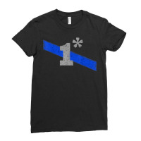 Police Officer One Asterisk Thin Blue Line Support T Shirt Ladies Fitted T-shirt | Artistshot