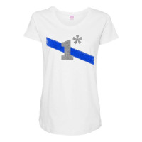 Police Officer One Asterisk Thin Blue Line Support T Shirt Maternity Scoop Neck T-shirt | Artistshot