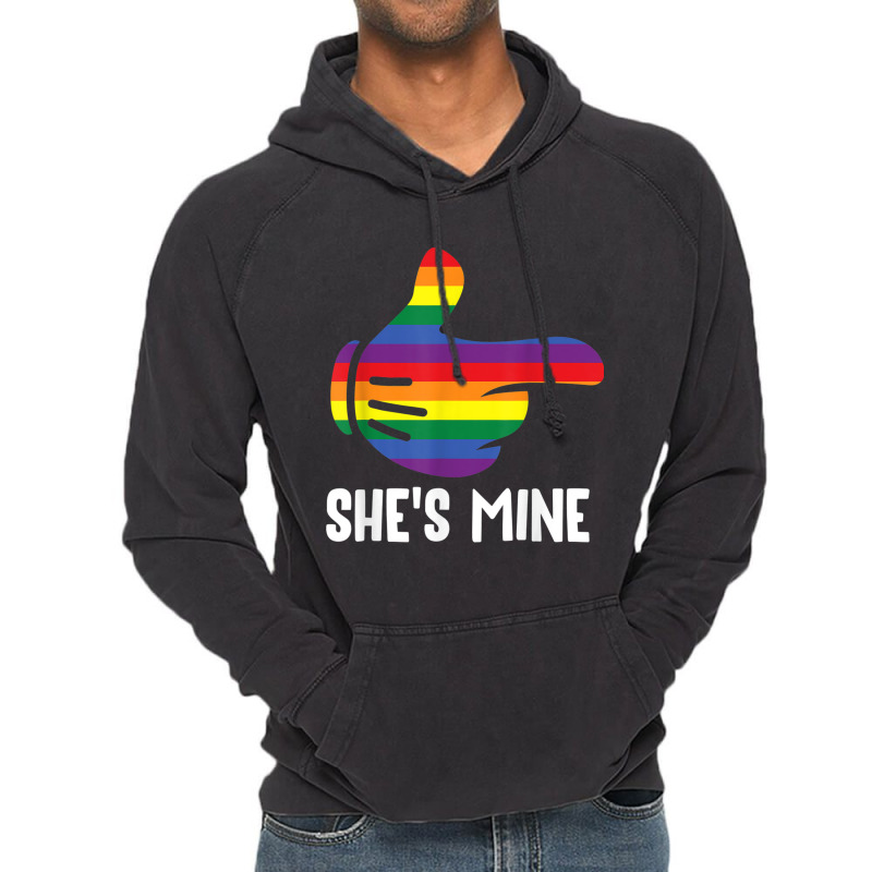 She's Mine Lesbian Couple Rainbow Lgbt Pride Matching Vintage Hoodie by RayDesign | Artistshot