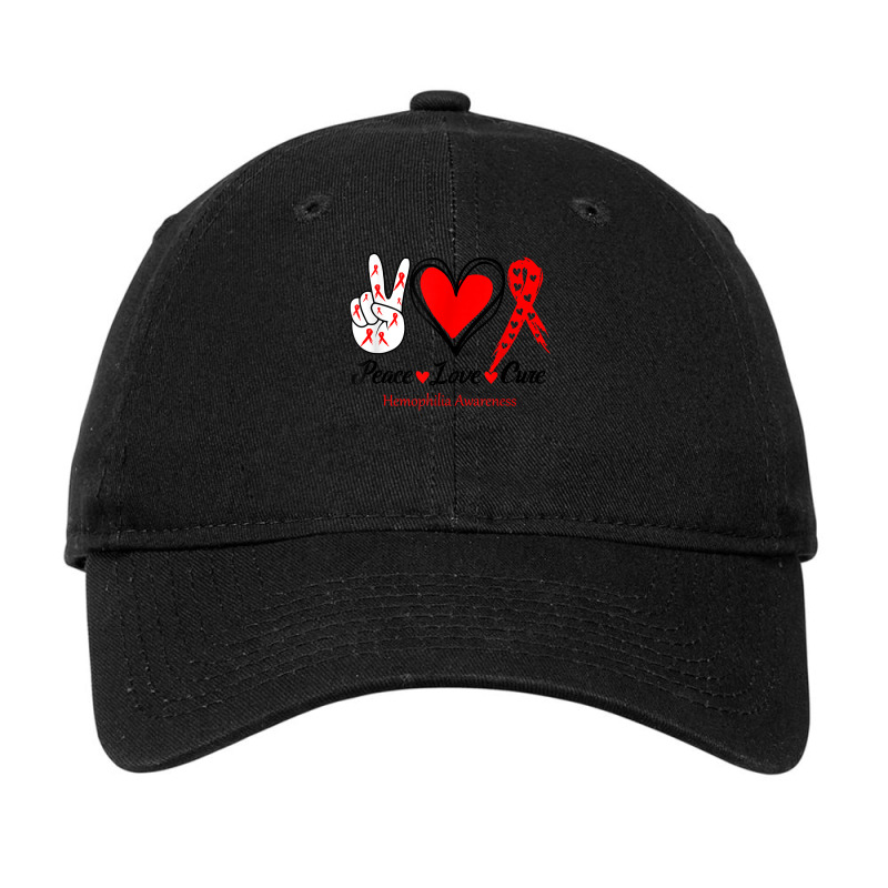 Peace Love Cure Hemophilia Awareness T Shirt Adjustable Cap by cm-arts | Artistshot