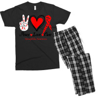 Peace Love Cure Hemophilia Awareness T Shirt Men's T-shirt Pajama Set | Artistshot