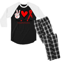 Peace Love Cure Hemophilia Awareness T Shirt Men's 3/4 Sleeve Pajama Set | Artistshot