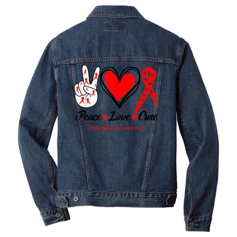 Peace Love Cure Hemophilia Awareness T Shirt Men Denim Jacket by cm-arts | Artistshot