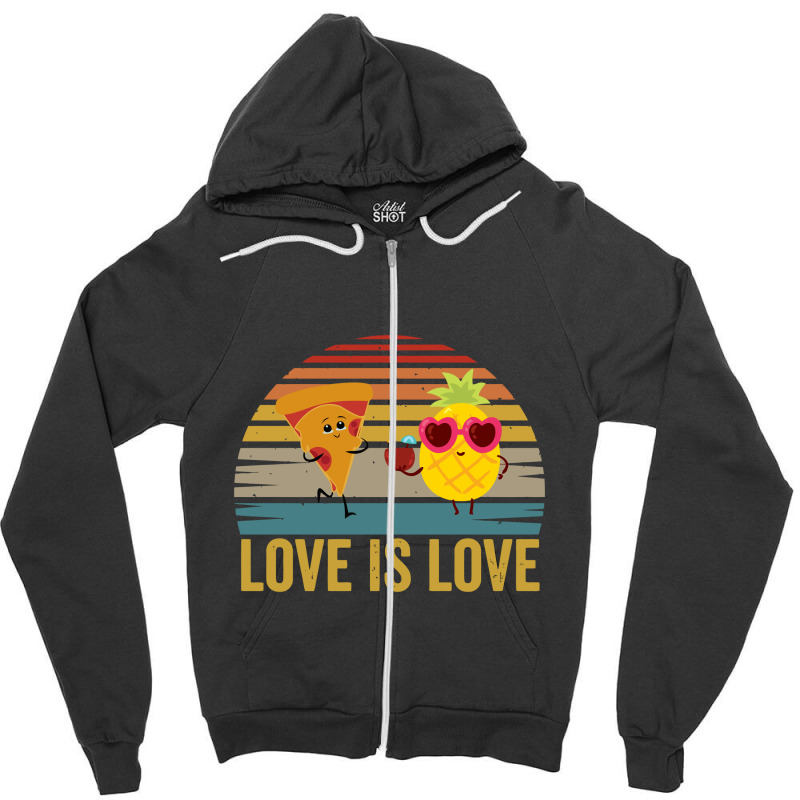 Love Cute Pride Pineapple Pizza Zipper Hoodie | Artistshot