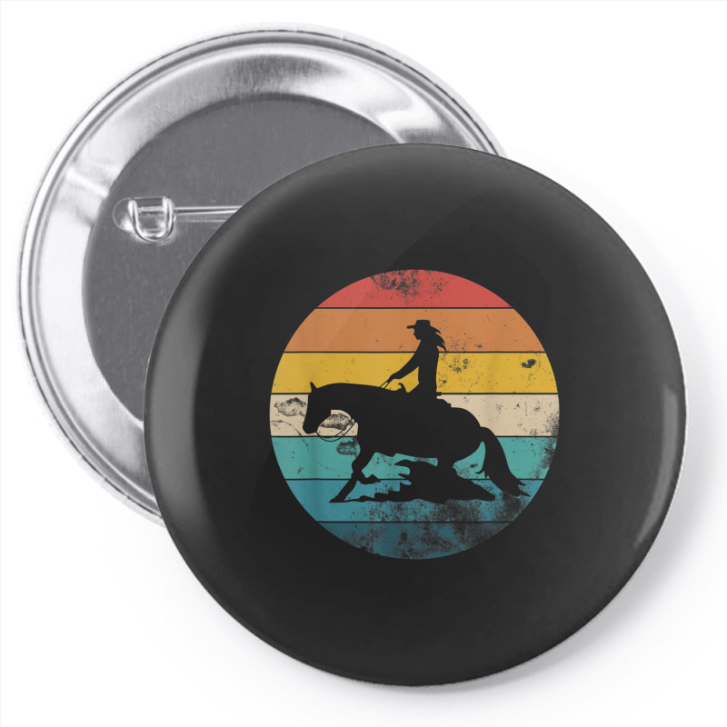 Western Rider Reining Quarter Horse Sliding Stop Day Gift Pin-back Button | Artistshot