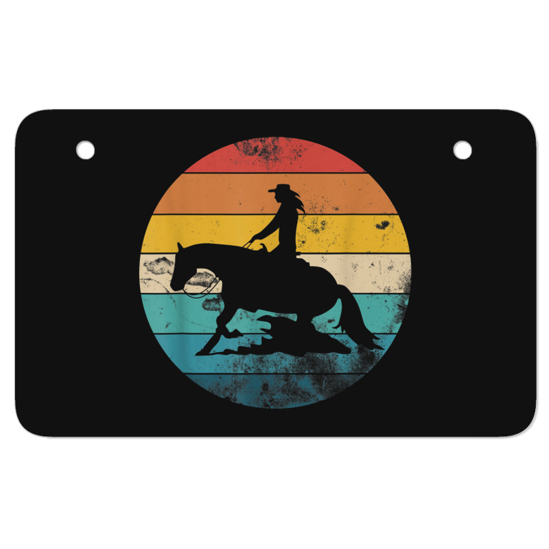 Western Rider Reining Quarter Horse Sliding Stop Day Gift Atv License Plate | Artistshot