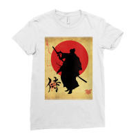 Womens Vintage Retro Sword Japan Warrior Samurai Japanese Samurai V Ne Ladies Fitted T-shirt | Artistshot