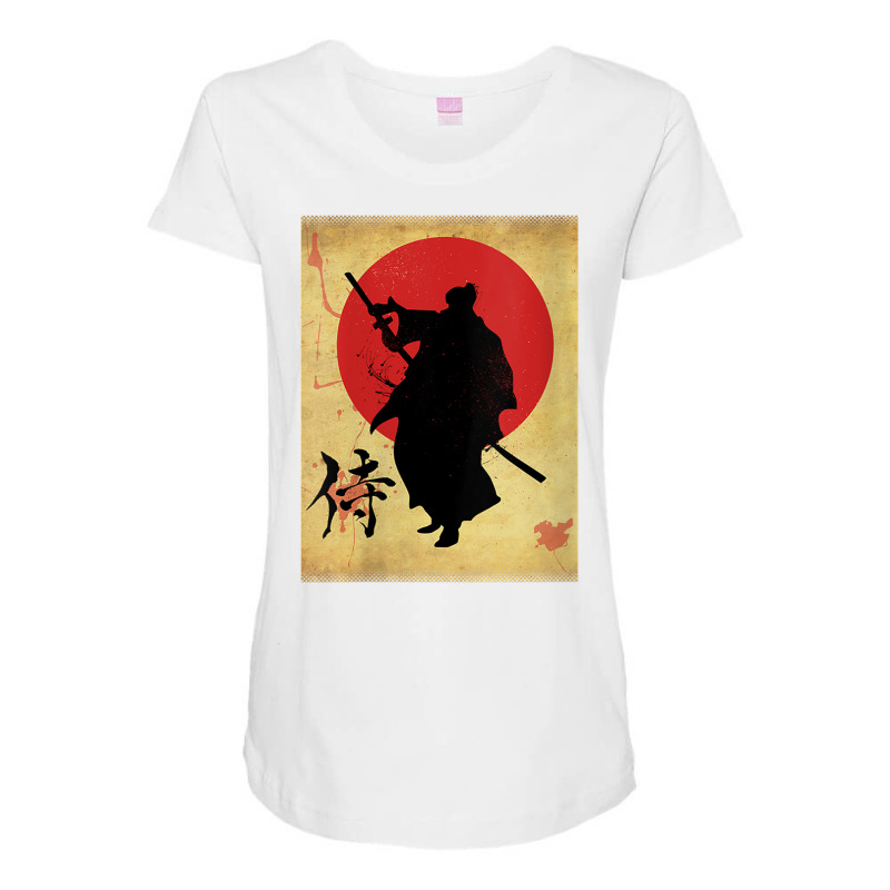 Womens Vintage Retro Sword Japan Warrior Samurai Japanese Samurai V Ne Maternity Scoop Neck T-shirt by cm-arts | Artistshot