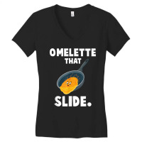 Omelette That Slide Punny Love Egg Breakfast Pun Gifts Women's V-neck T-shirt | Artistshot