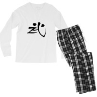 Samurai Warrior Kanji As Worn By Lennon And Bowie (black) Men's Long Sleeve Pajama Set | Artistshot