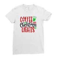 Coffee And Christmas Lights Ladies Fitted T-shirt | Artistshot