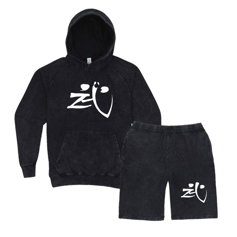 Samurai Warrior Kanji As Worn By Lennon And Bowie (white) Vintage Hoodie And Short Set | Artistshot