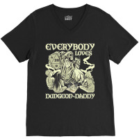 Rpg Gamer Dungeon Daddy D20 Dice Pen And Paper Board Game Classic V-neck Tee | Artistshot