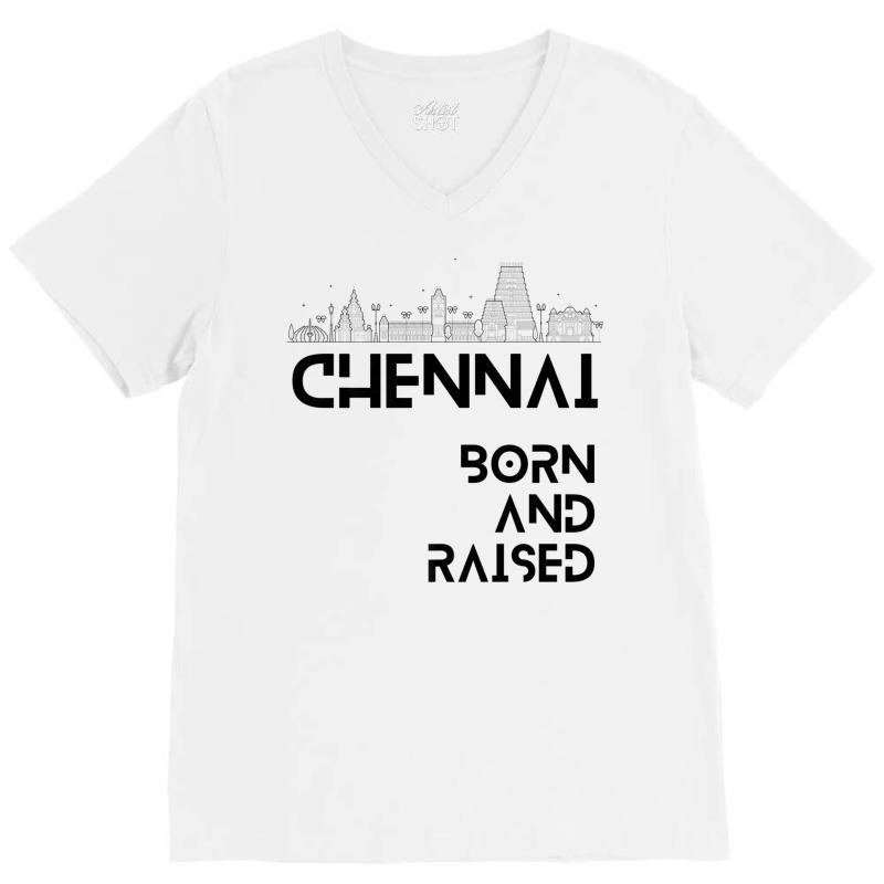 Chennai   Born And Raised Premium T Shirt V-Neck Tee by cm-arts | Artistshot