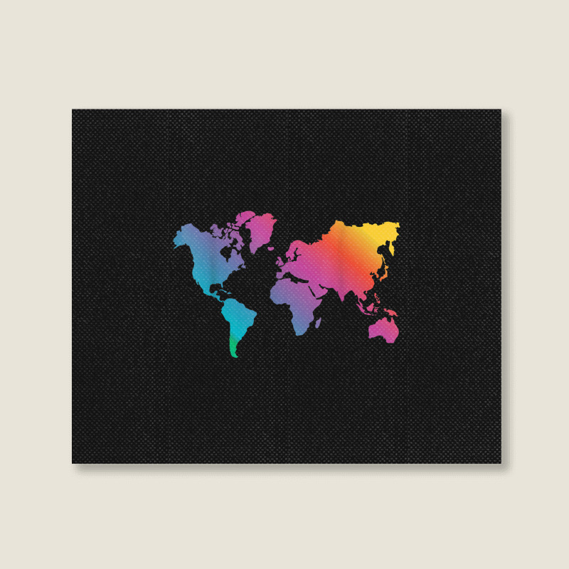 World Map Travel Countries Geography Color Painting Art Funny Men Landscape Canvas Print | Artistshot