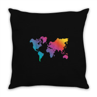 World Map Travel Countries Geography Color Painting Art Funny Men Throw Pillow | Artistshot