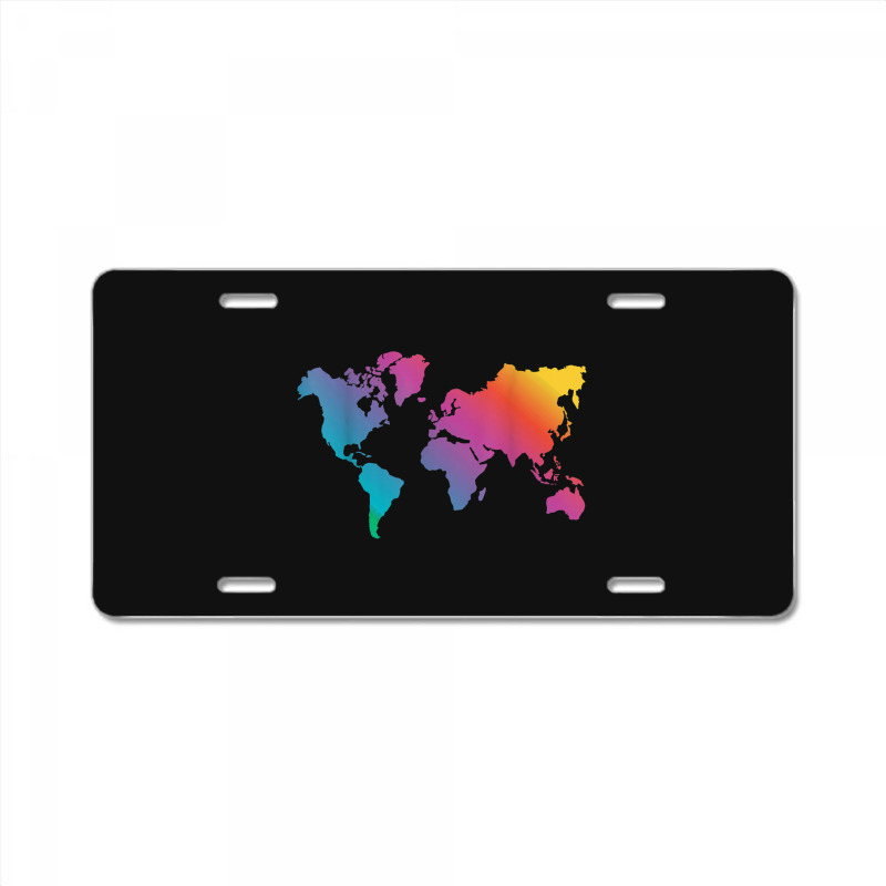 World Map Travel Countries Geography Color Painting Art Funny Men License Plate | Artistshot