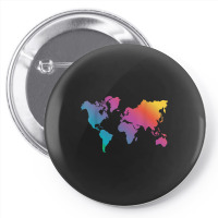 World Map Travel Countries Geography Color Painting Art Funny Men Pin-back Button | Artistshot