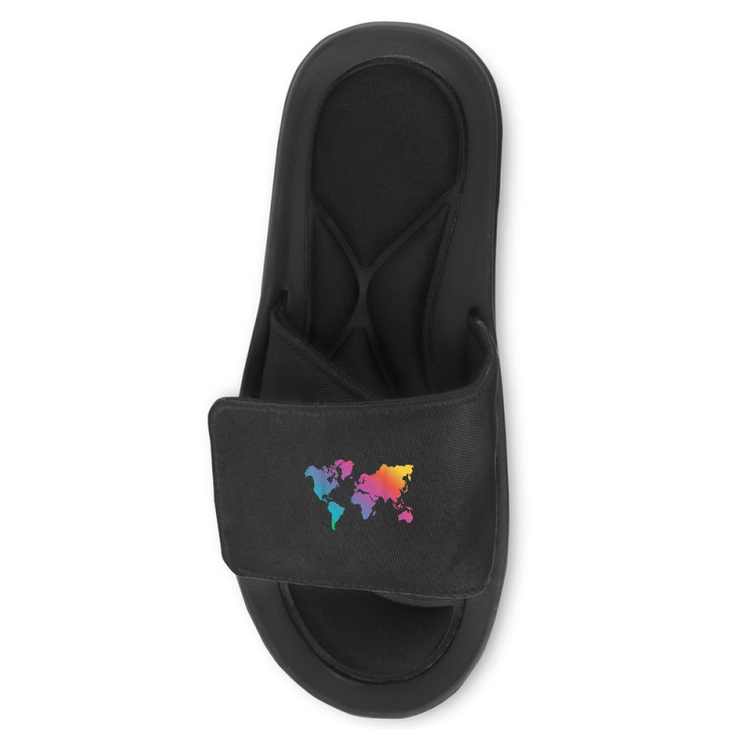 World Map Travel Countries Geography Color Painting Art Funny Men Slide Sandal | Artistshot