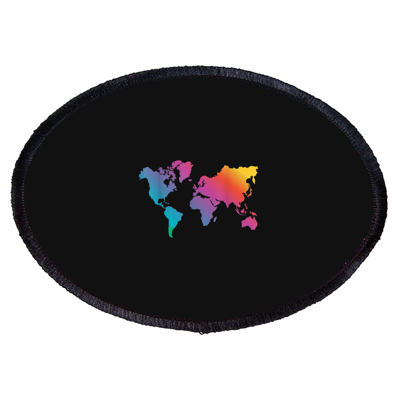 World Map Travel Countries Geography Color Painting Art Funny Men Oval Patch | Artistshot