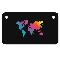 World Map Travel Countries Geography Color Painting Art Funny Men Motorcycle License Plate | Artistshot