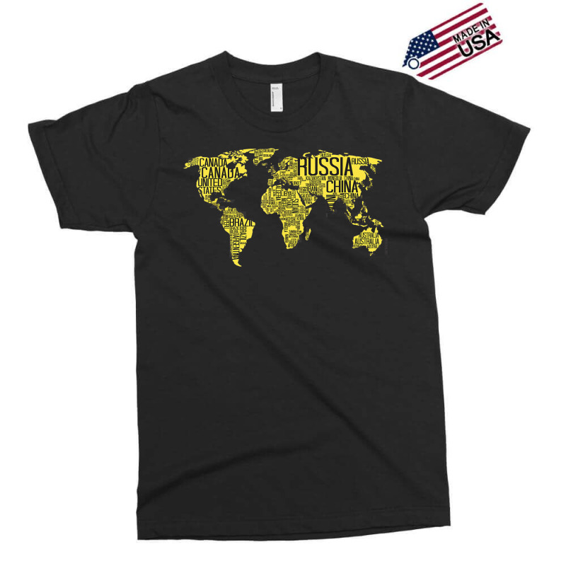 World Map With Words Of The Country Names Text World Map Funny Women Exclusive T-shirt | Artistshot