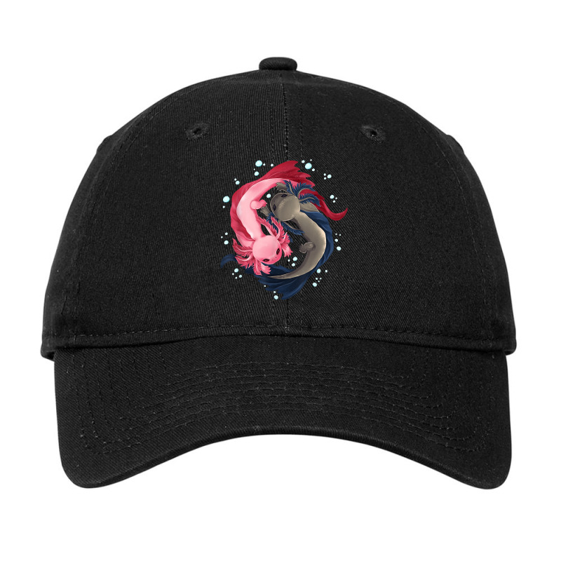 Axolotl Yin Yang Zen Mantra Adjustable Cap by OliviaStoica | Artistshot