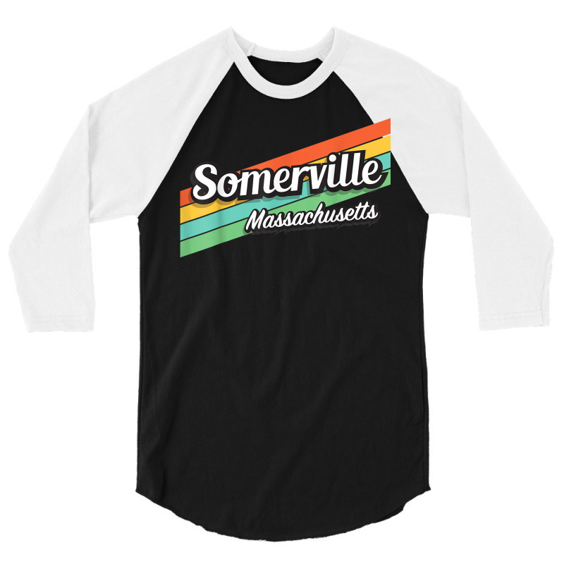 Somerville Massachusetts Retro Vintage T Shirt 3/4 Sleeve Shirt | Artistshot