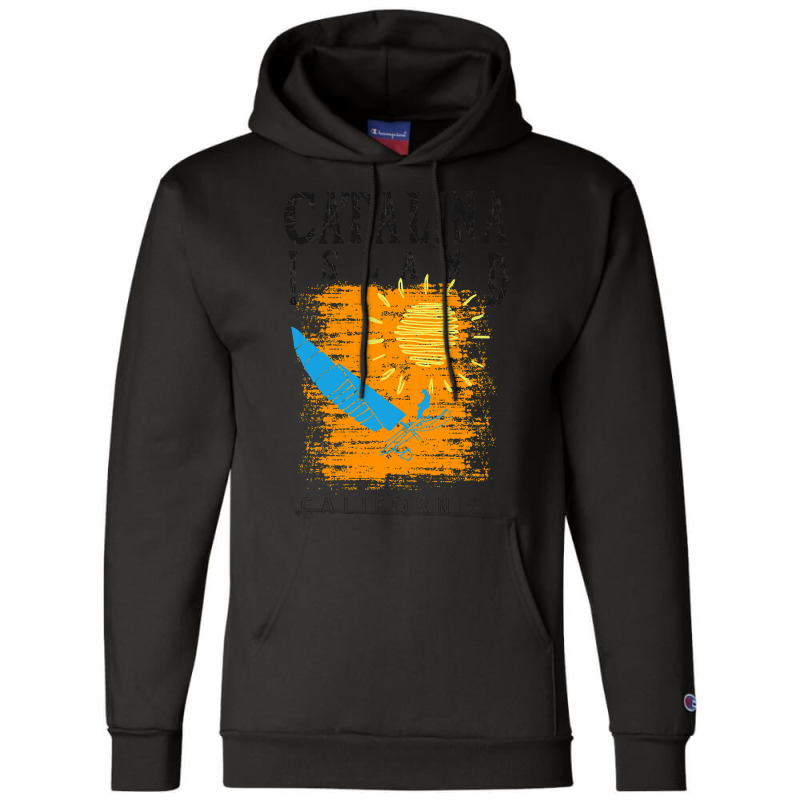 Catalina Island California Sailing Catamaran Sailboat Beam Reach Orang Champion Hoodie by EricFatima | Artistshot