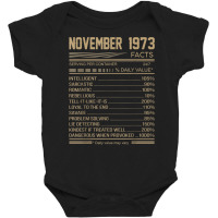 November 1973 45 Years Facts Daily Value T Shirt Baby Bodysuit | Artistshot