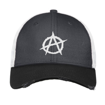 Anarchy Embroidery Embroidered Hat Vintage Mesh Cap Designed By Madhatter