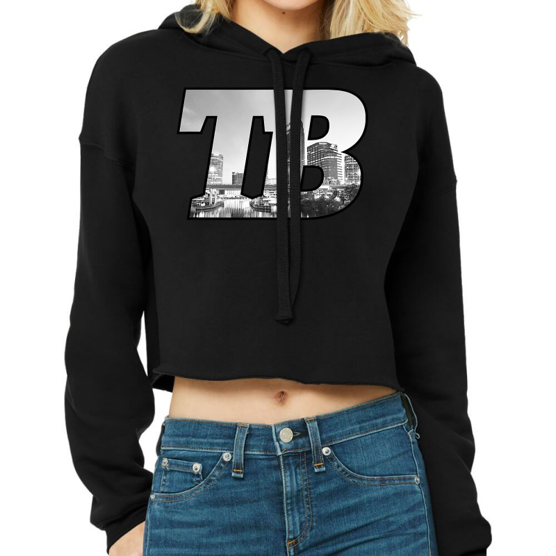 Tb Tampa Bay City Skyline Of Tampa Bay, Florida Cropped Hoodie by trokeryth | Artistshot