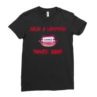 Vampire Teeth   Save A Vampire Donate Blood Halloween Tank Top Ladies Fitted T-shirt | Artistshot