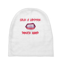 Vampire Teeth   Save A Vampire Donate Blood Halloween Tank Top Baby Beanies | Artistshot