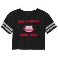 Vampire Teeth   Save A Vampire Donate Blood Halloween Tank Top Scorecard Crop Tee | Artistshot