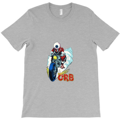 The Orb Vintage Motorcycle Villain (distressed) T-shirt Designed By Kitbitart