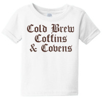 Cold Brew Coffins & Covens Goth Halloween Vintage Distressed T Shirt Baby Tee | Artistshot