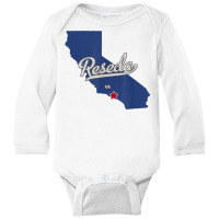 Reseda California Los Angeles Ca Map T Shirt Long Sleeve Baby Bodysuit | Artistshot