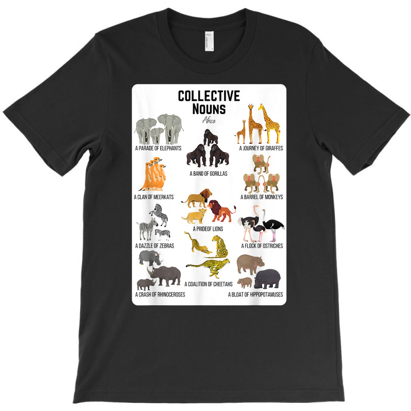 Collective Nouns Africa Animal Family Group Endangered T Shirt T-Shirt by cm-arts | Artistshot