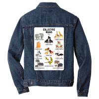 Collective Nouns Africa Animal Family Group Endangered T Shirt Men Denim Jacket | Artistshot